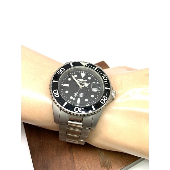 Invicta Men's Watch 0420 Pro Diver Automatic Titanium Black Dial Date 45mm USED - Picture 6 of 15